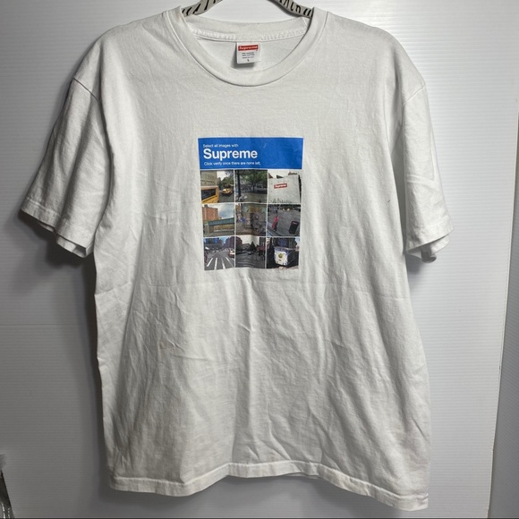 supreme verify tee white
